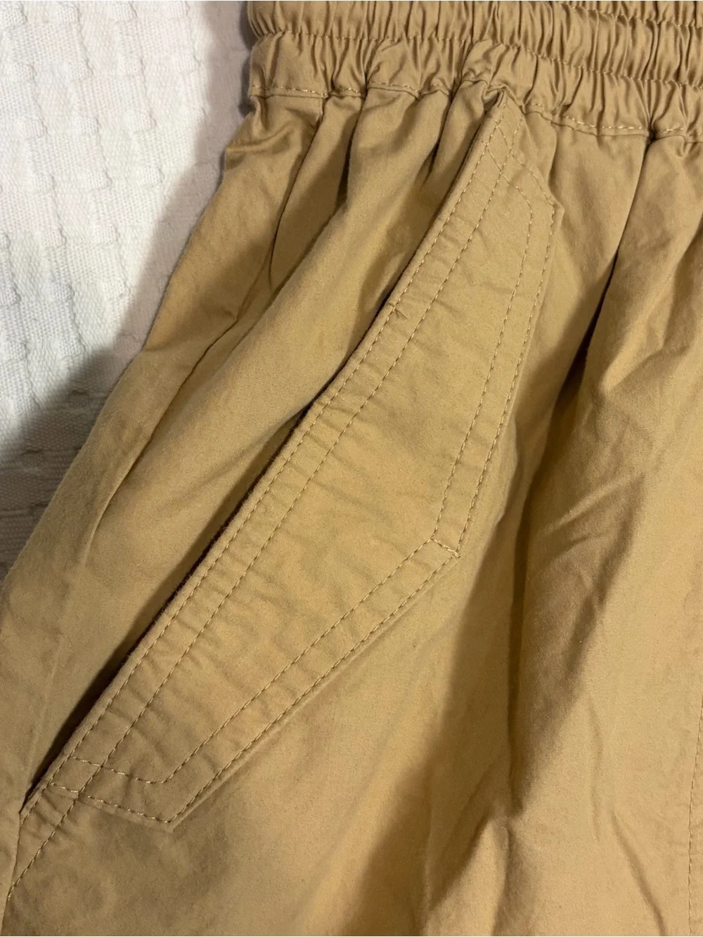NEW Banana Republic Laurel Poplin Short Paperbag Waist Drawstring Khaki Size XS